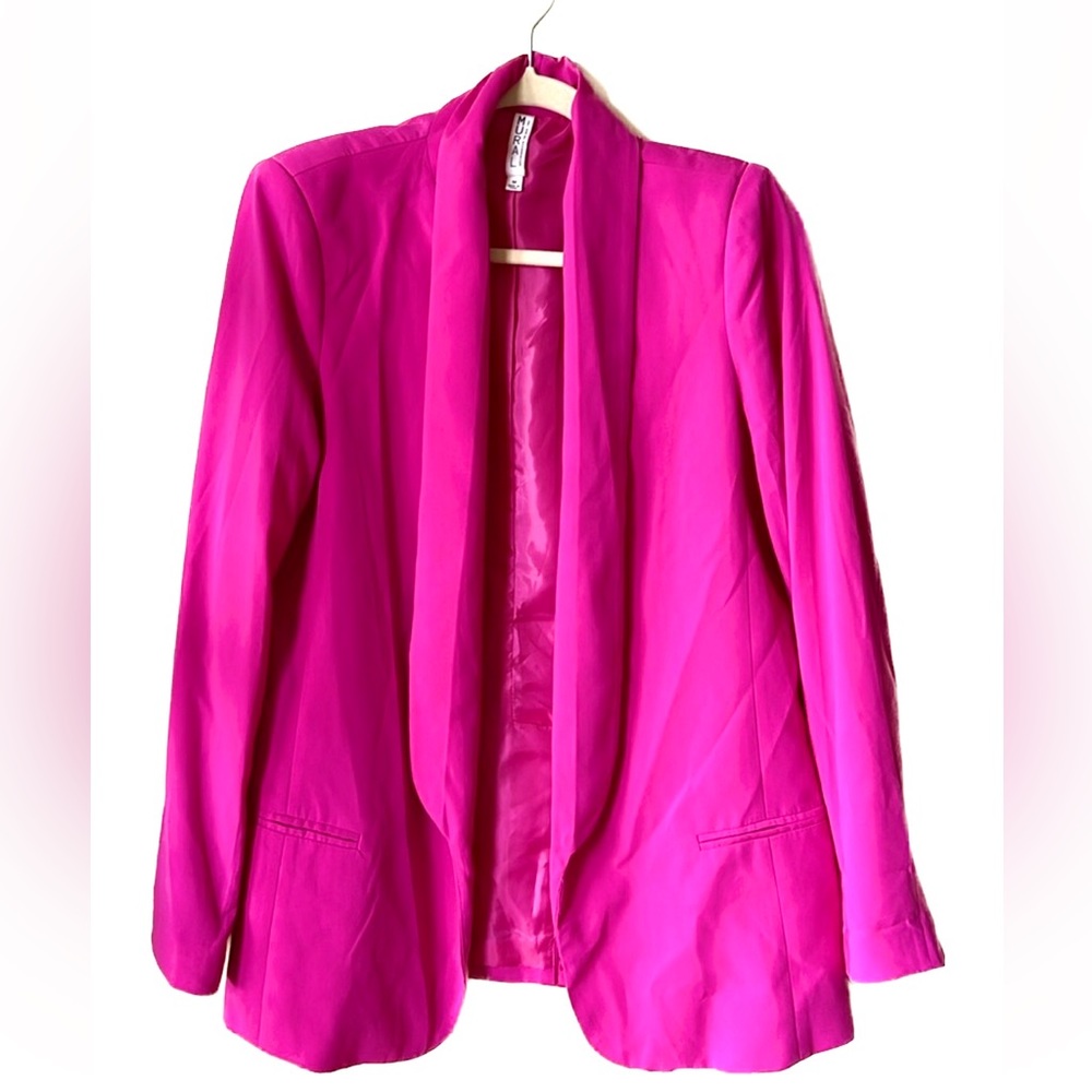 Hot pink Fuschia Barbie long lapel blazer size M